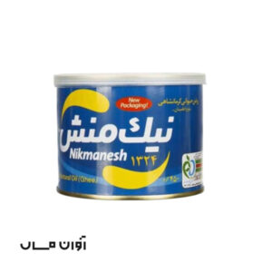 روغن حیوانی نیک منش 450 گرمی آبی رنگ گاوی در کارتن 24 عددی