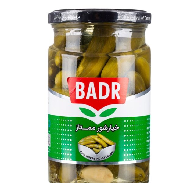 خیارشور ممتاز 630 گرمی بدر در کارتن 12 عددی