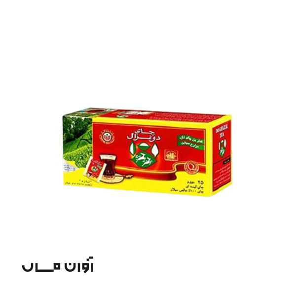 چای کیسه ای ساده 25 تایی دوغزال در کارتن 54 عددی