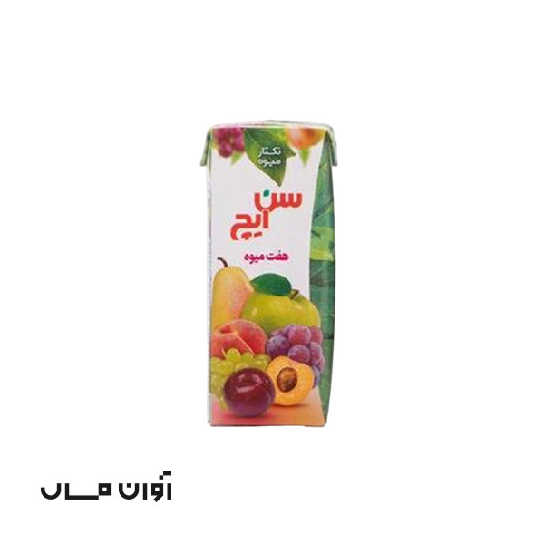 آبمیوه سن ایچ کوچک 200 سی سی باطعم هفت میوه در بسته 36 عددی