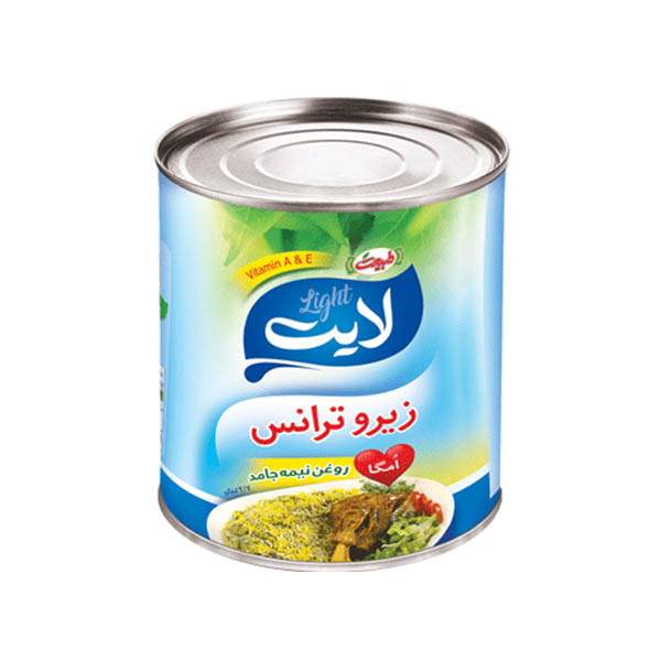 عکس شاخص،روغن جامد زیرو ترانس ویتامینه لایت 2.7 کیلوگرمی طبیعت در کارتن 6 عددی