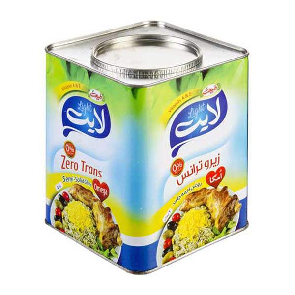 عکس شاخص،روغن جامد زیرو ترانس ویتامینه لایت 4 کیلوگرمی طبیعت در کارتن 6 عددی