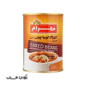 کنسرو خوراک لوبیا و قارچ مهرام 400 گرمی در بسته بندی 24 عددی