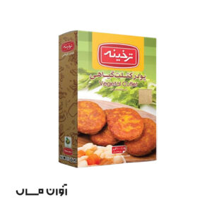 پودر کتلت گیاهی جعبه ای ترخینه 100 گرمی در بسته بندی 12 عددی